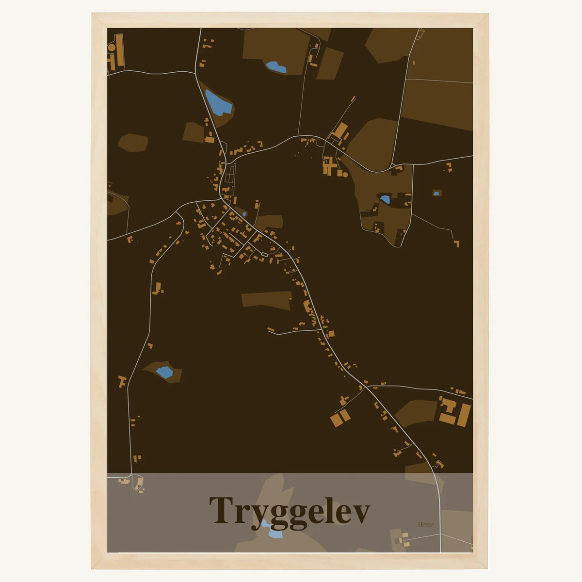 Tryggelev plakat – Firkantet 2026 – Mørk brun