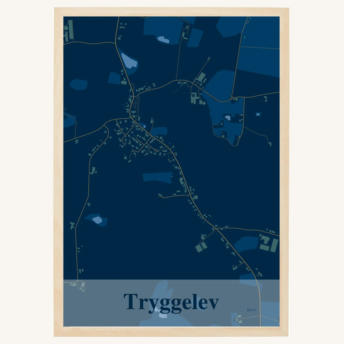 Tryggelev plakat – Firkantet 2026 – Mørk blå