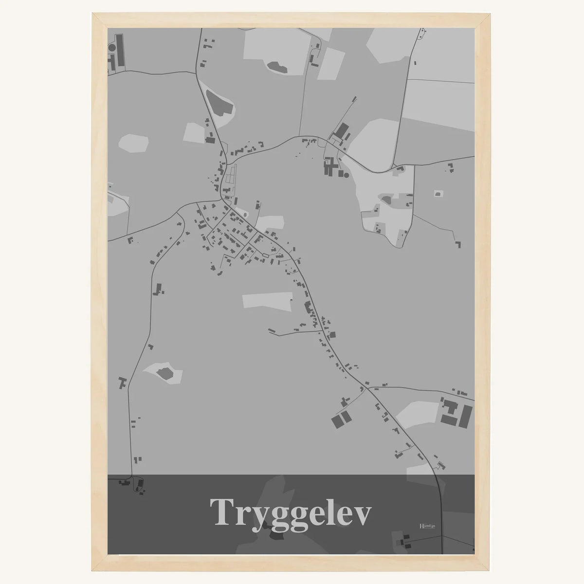 Tryggelev plakat – Firkantet 2026 – Lys pastel grå