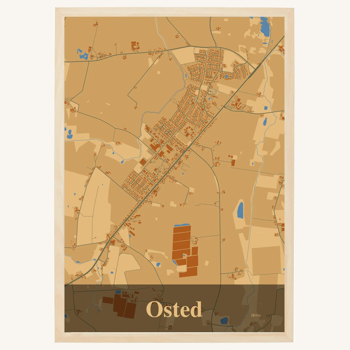 Osted plakat – Firkantet 2026 – Lys pastel brun