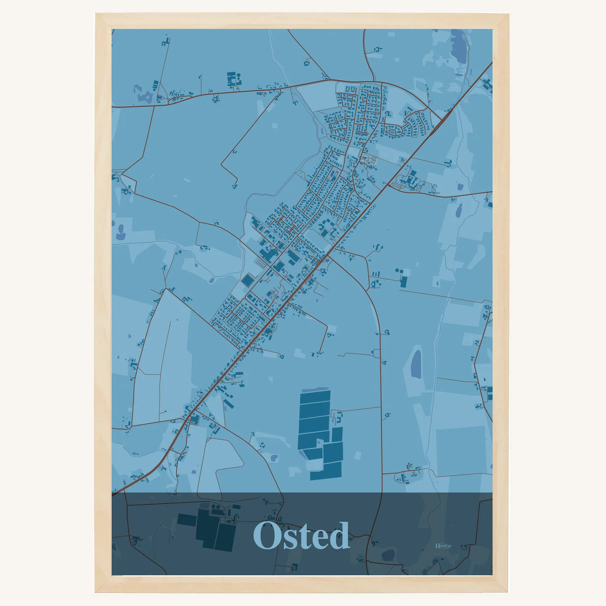Osted plakat – Firkantet 2026 – Lys pastel blå