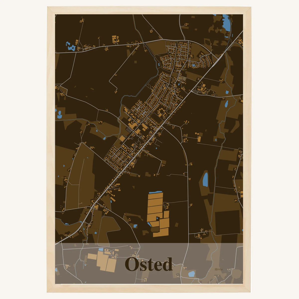 Osted plakat – Firkantet 2026 – Mørk brun