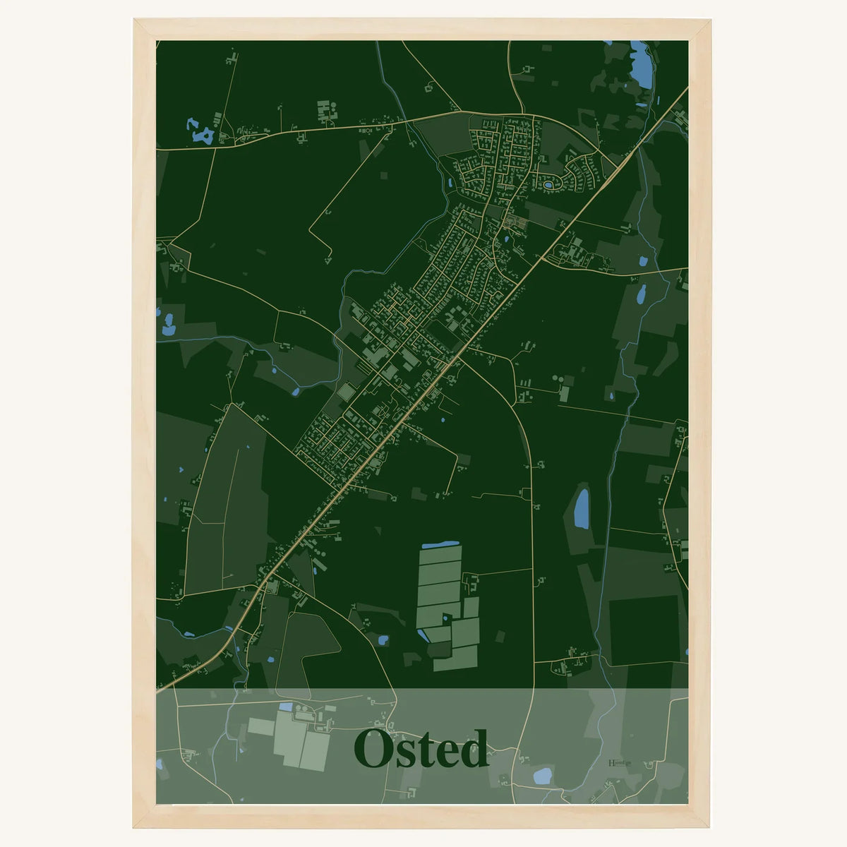 Osted plakat – Firkantet 2026 – Mørk grøn