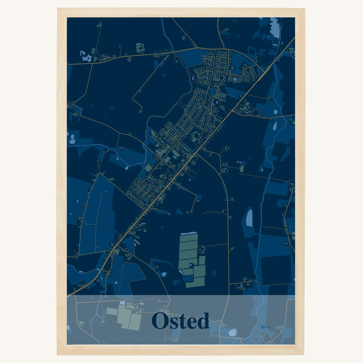 Osted plakat – Firkantet 2026 – Mørk blå