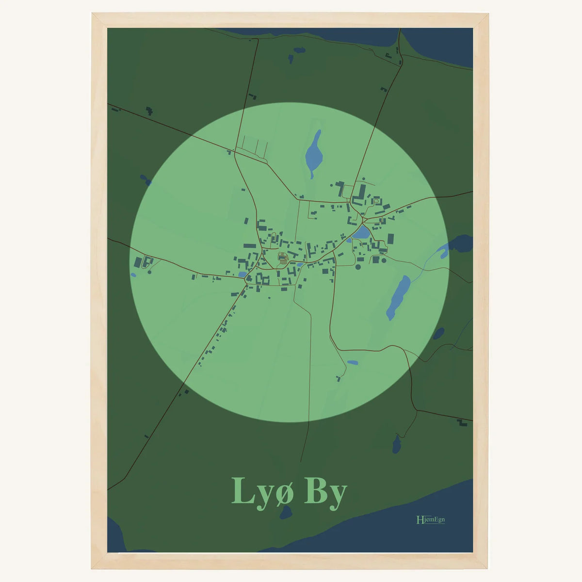 Lyø By plakat – Centrum 2026 – Lys pastel grøn