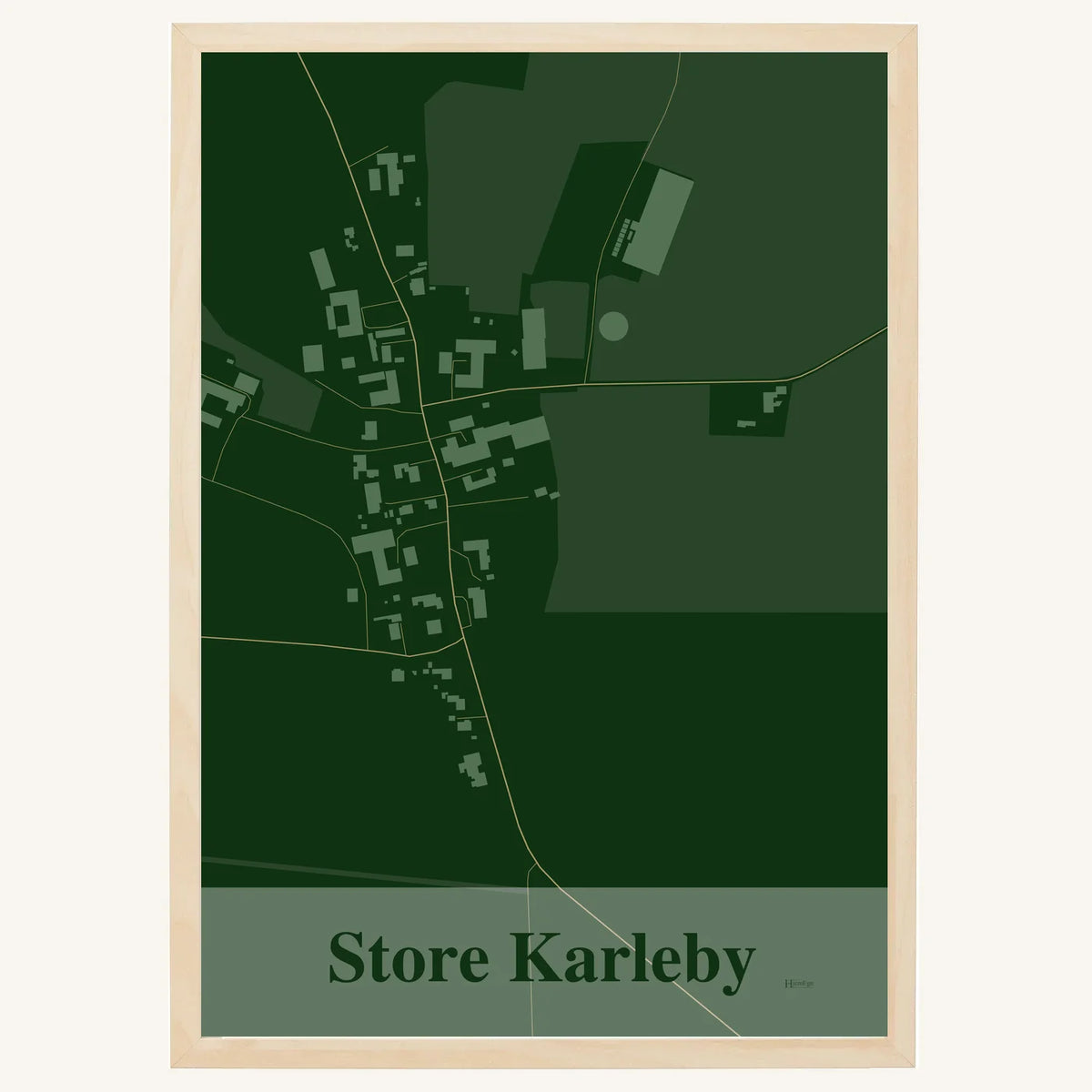 Store Karleby plakat – Firkantet 2026 – Mørk grøn