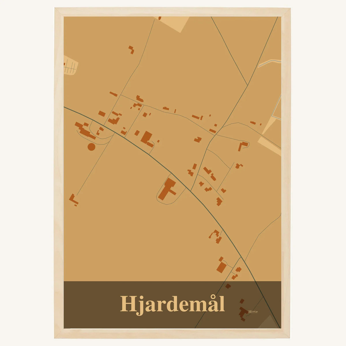 Hjardemål plakat – Firkantet 2026 – Lys pastel brun