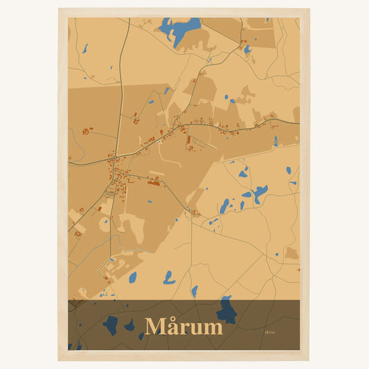 Mårum plakat – Firkantet 2026 – Lys pastel brun