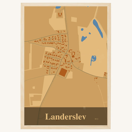 Landerslev plakat – Firkantet 2026 – Lys pastel brun