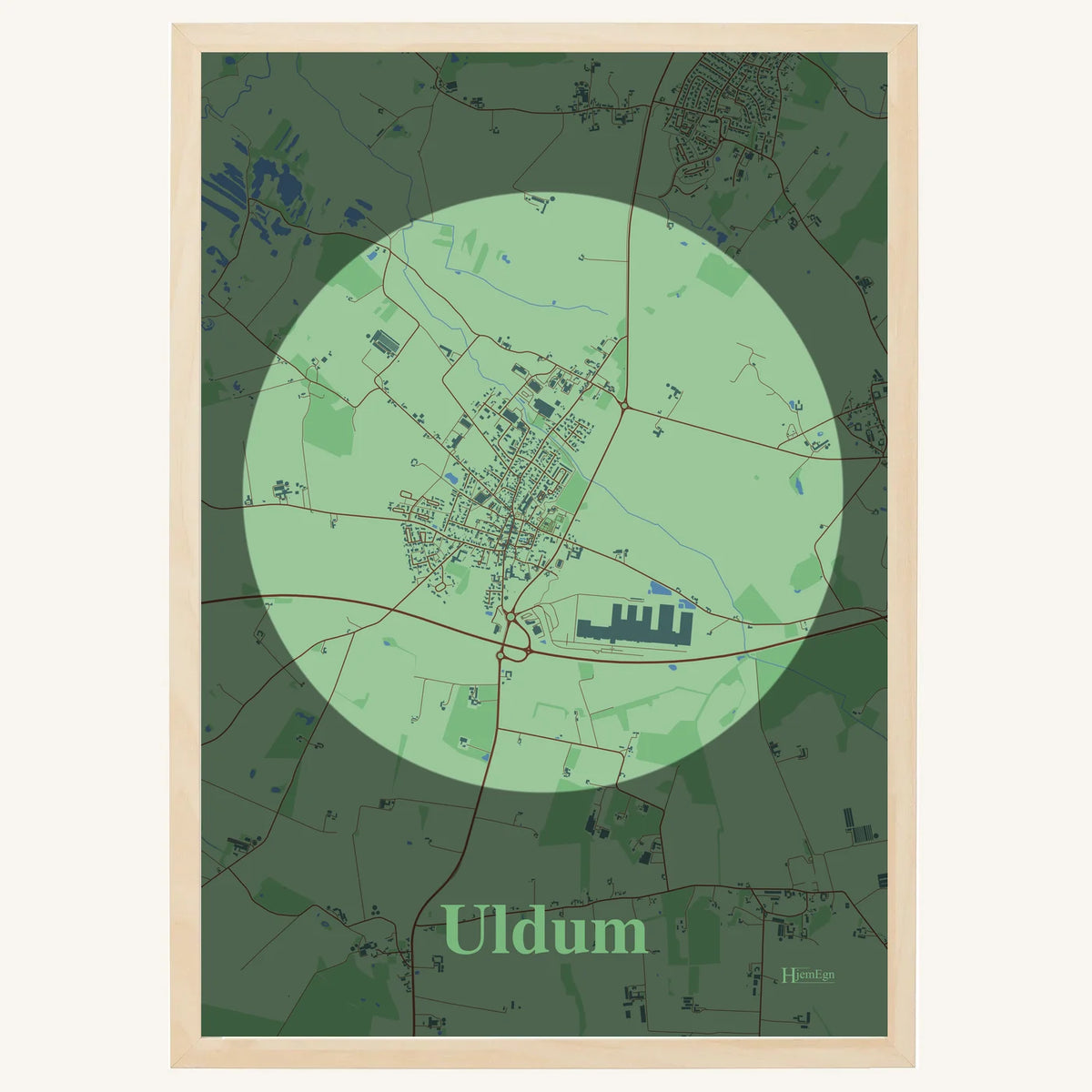 Uldum plakat – Centrum 2026 – Lys pastel grøn