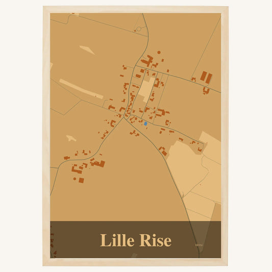 Lille Rise plakat – Firkantet 2026 – Lys pastel brun