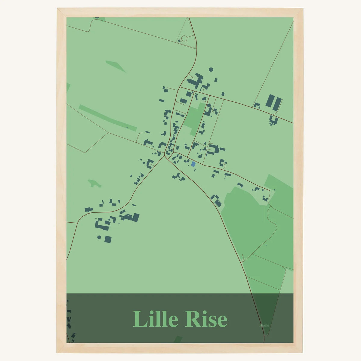 Lille Rise plakat – Firkantet 2026 – Lys pastel grøn