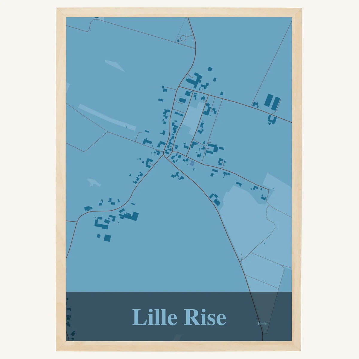 Lille Rise plakat – Firkantet 2026 – Lys pastel blå