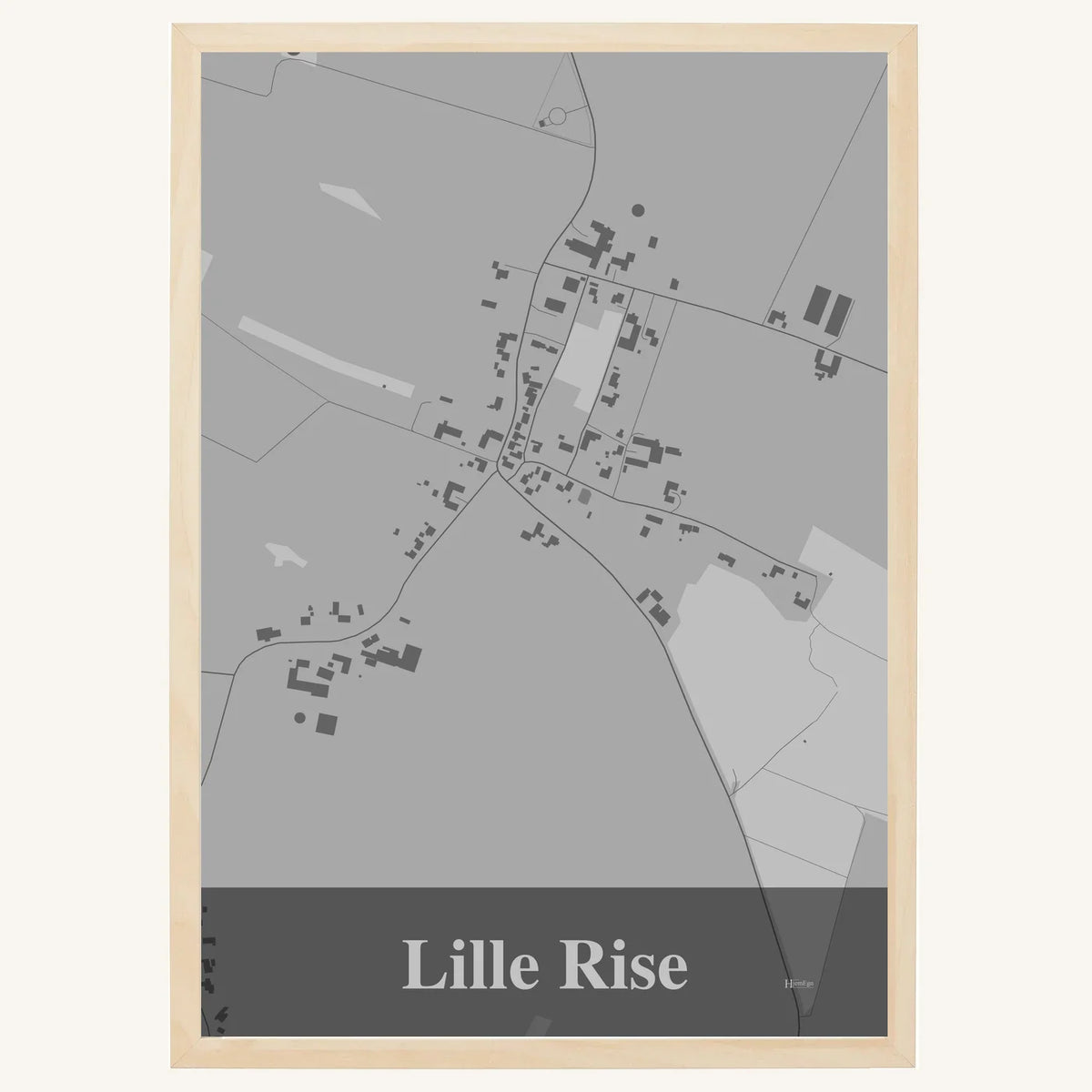 Lille Rise plakat – Firkantet 2026 – Lys pastel grå