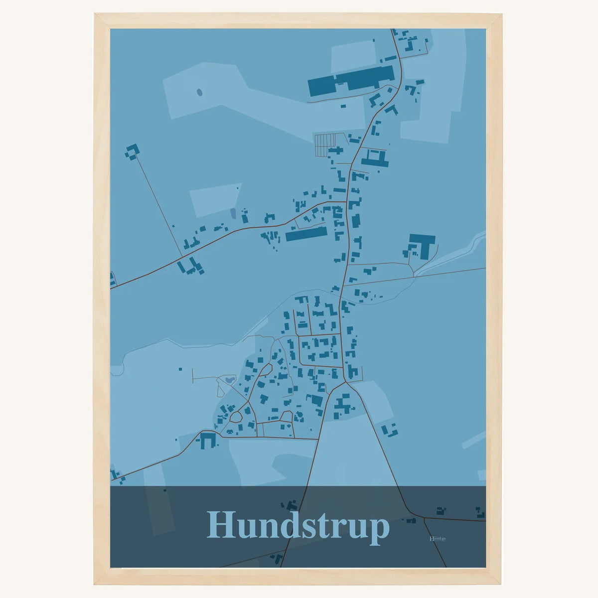 Hundstrup plakat – Firkantet 2026 – Lys pastel blå