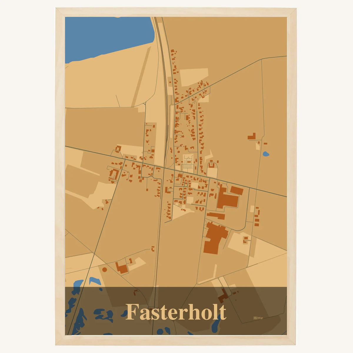 Fasterholt plakat – Firkantet 2026 – Lys pastel brun