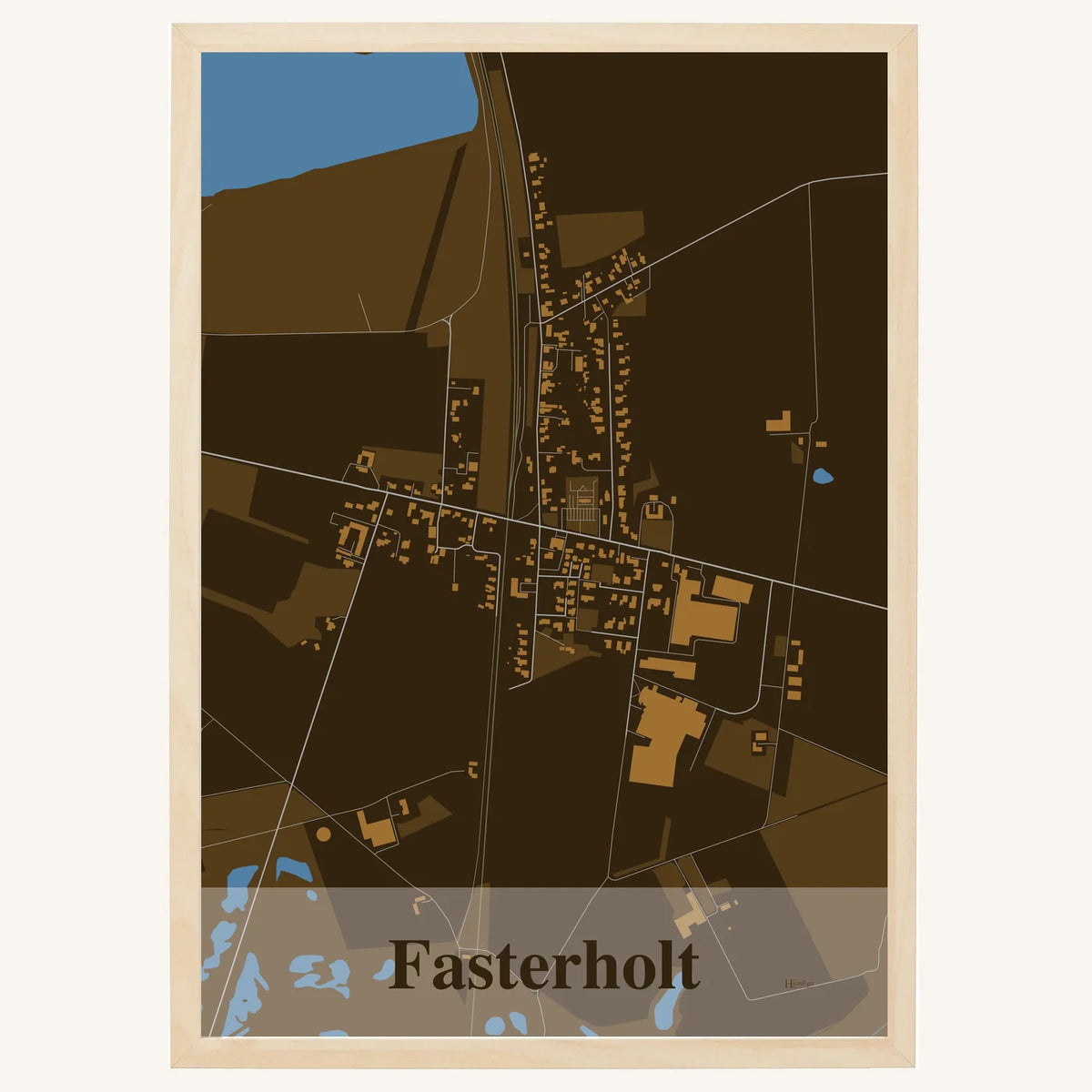 Fasterholt plakat – Firkantet 2026 – Mørk brun