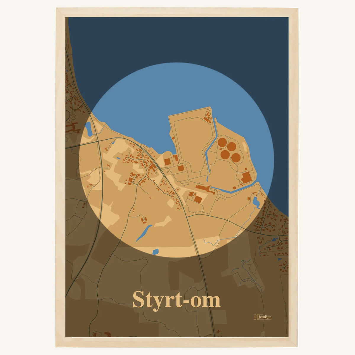 Styrt-om plakat – Centrum 2026 – Lys pastel brun