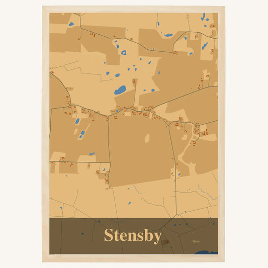 Stensby plakat – Firkantet 2026 – Lys pastel brun