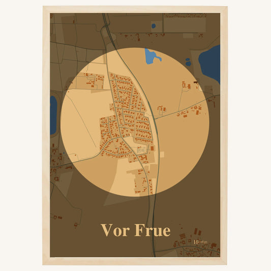 Vor Frue Plakat – Lys pastel brun