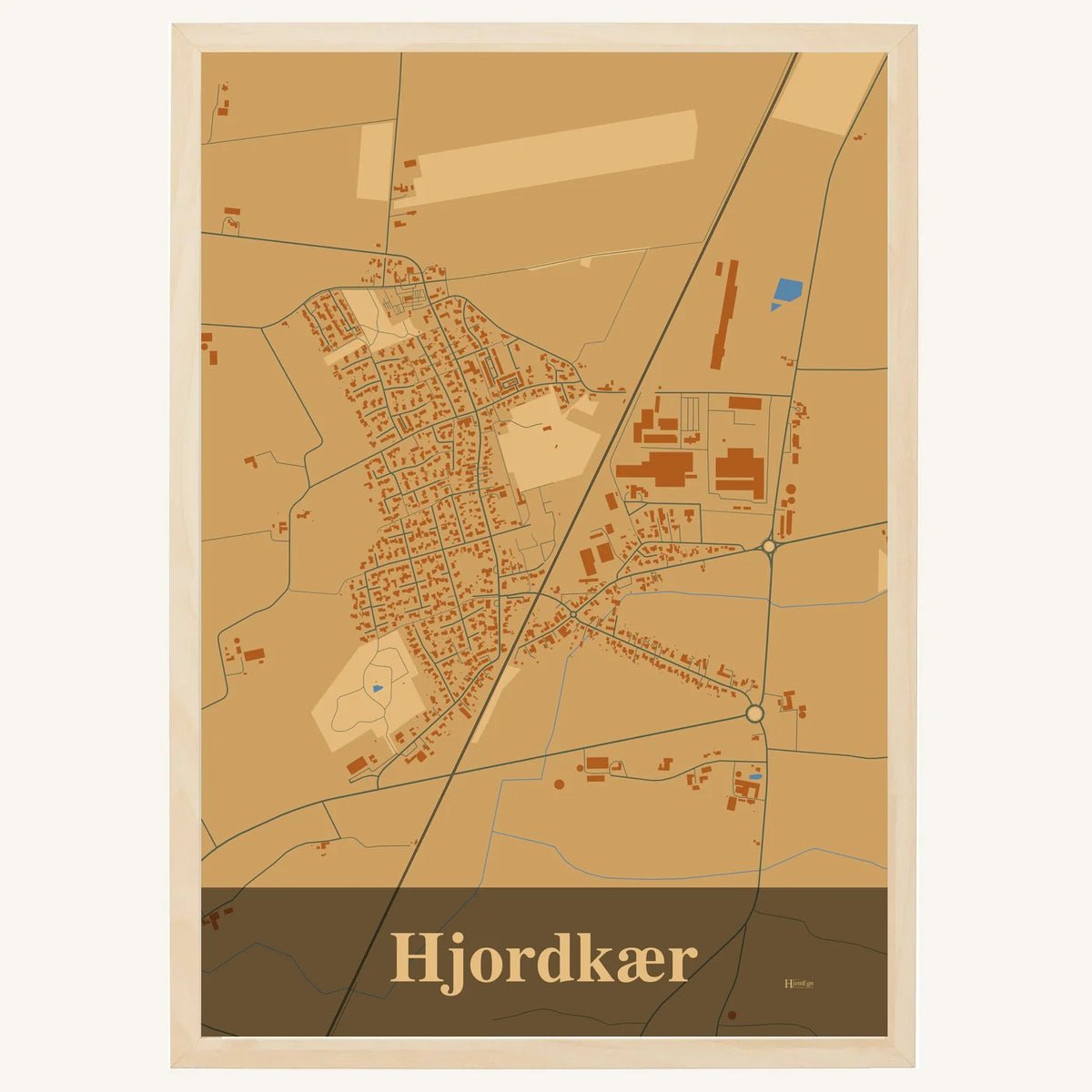 Hjordkær plakat – Firkantet 2026 – Lys pastel brun