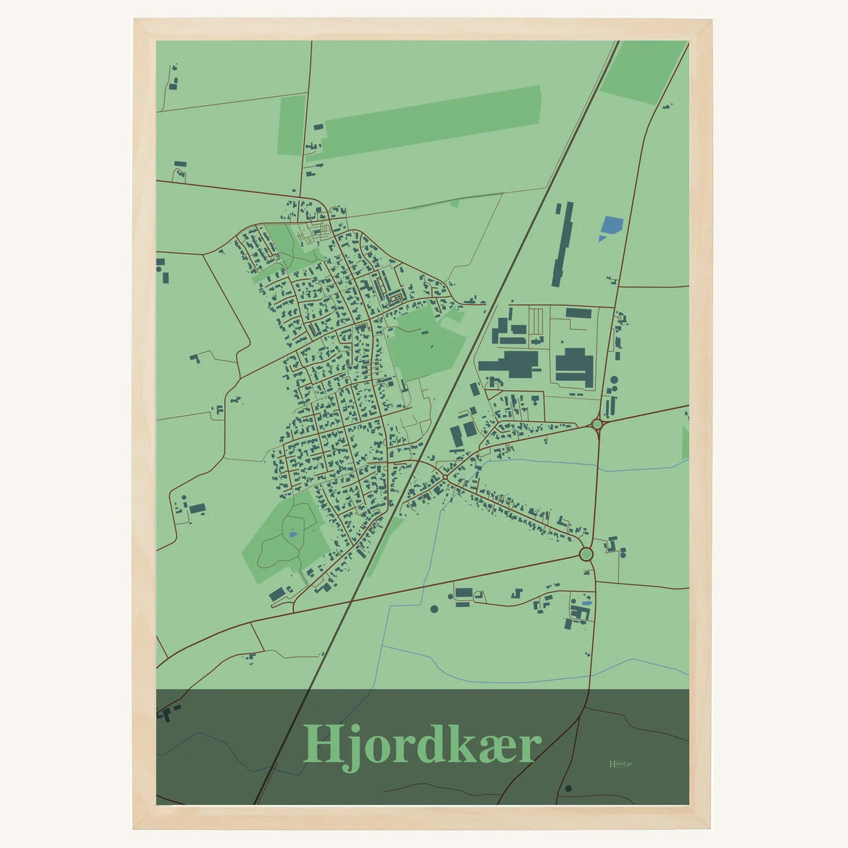 Hjordkær plakat – Firkantet 2026 – Lys pastel grøn