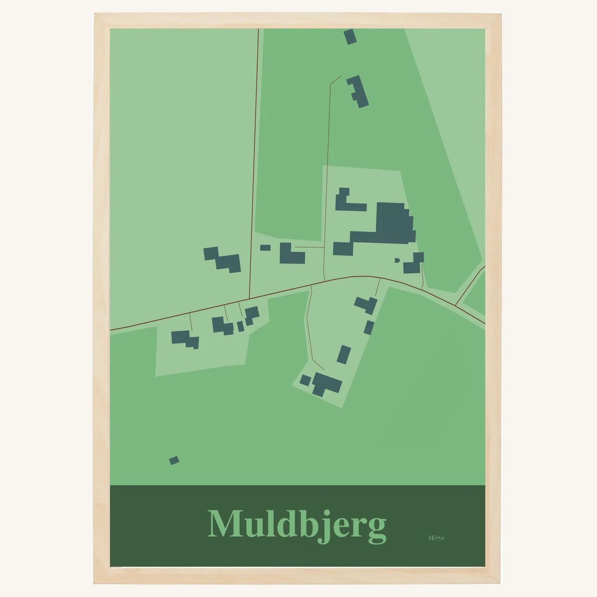 Muldbjerg plakat – Firkantet 2026 – Lys pastel grøn