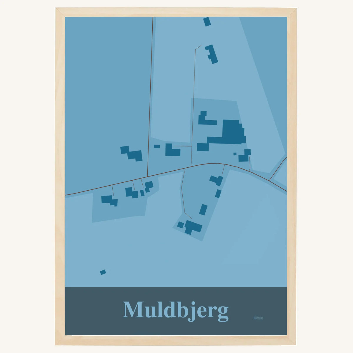 Muldbjerg plakat – Firkantet 2026 – Lys pastel blå