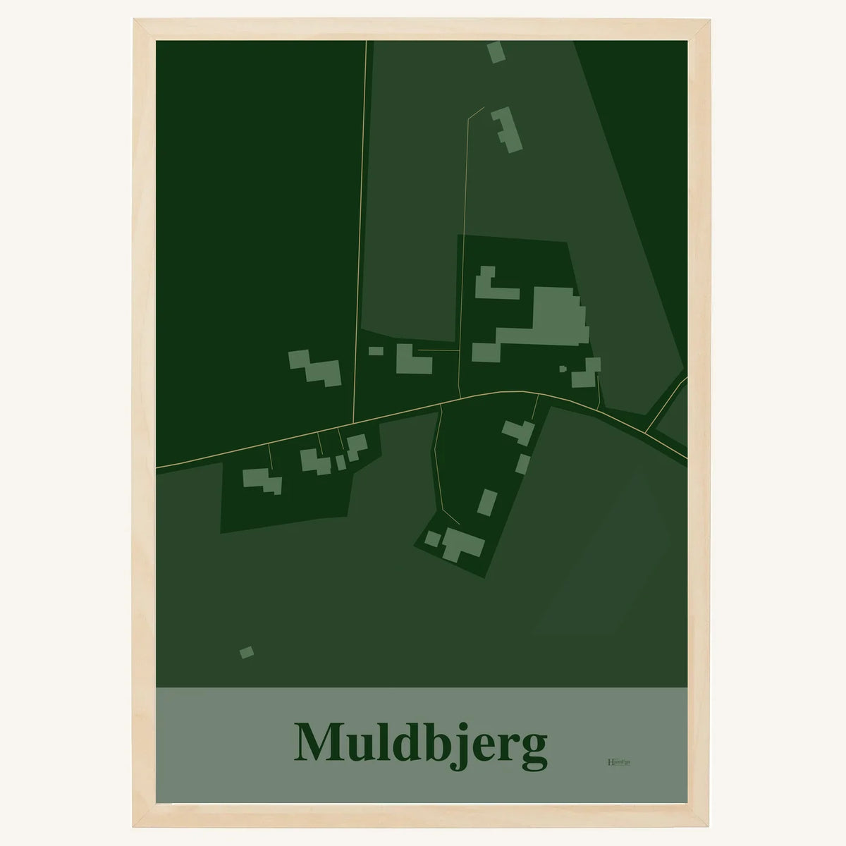 Muldbjerg plakat – Firkantet 2026 – Mørk grøn