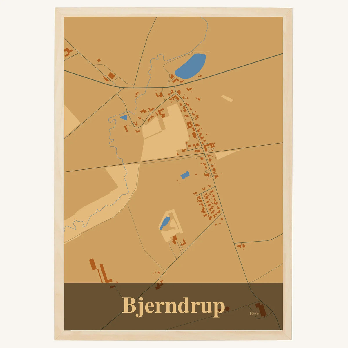 Bjerndrup plakat – Firkantet 2026 – Lys pastel brun