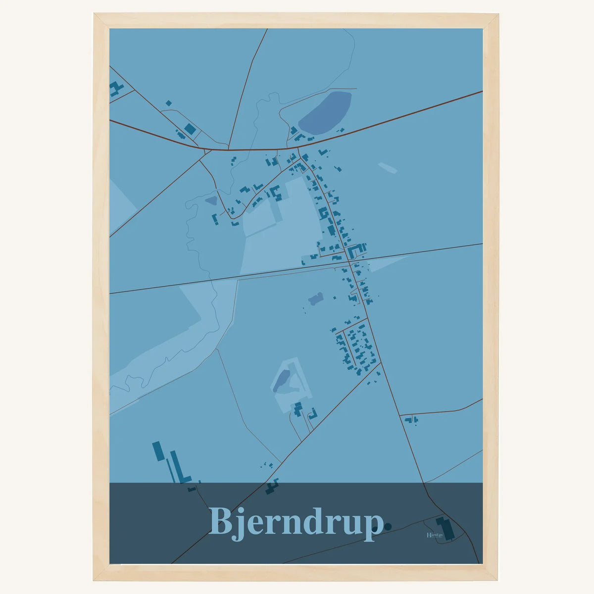 Bjerndrup plakat – Firkantet 2026 – Lys pastel blå