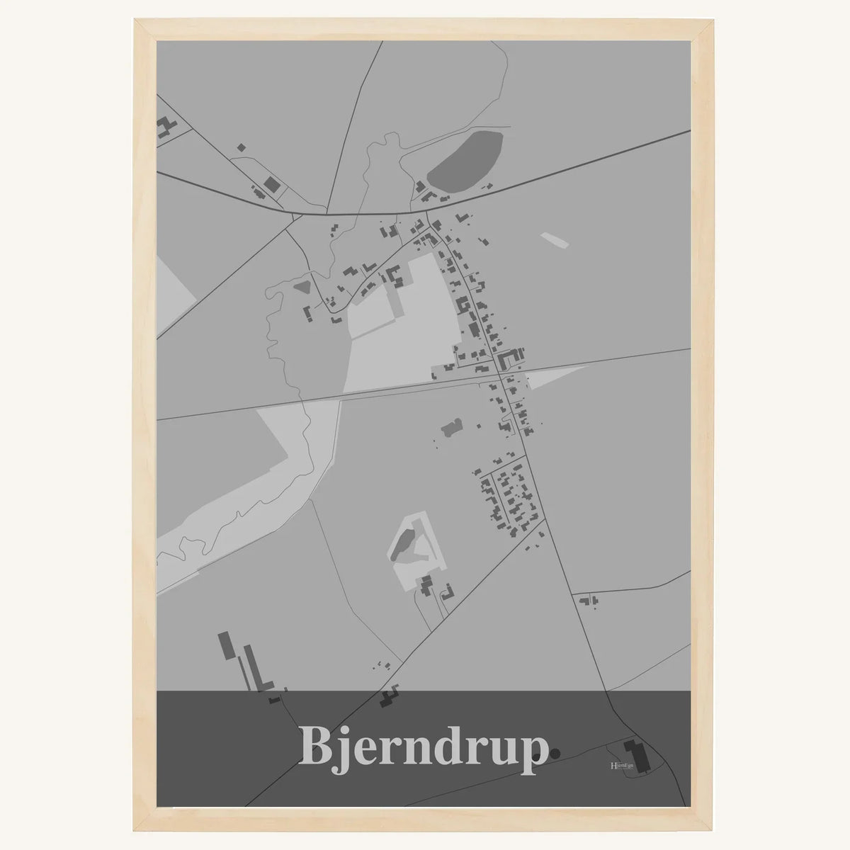 Bjerndrup plakat – Firkantet 2026 – Lys pastel grå