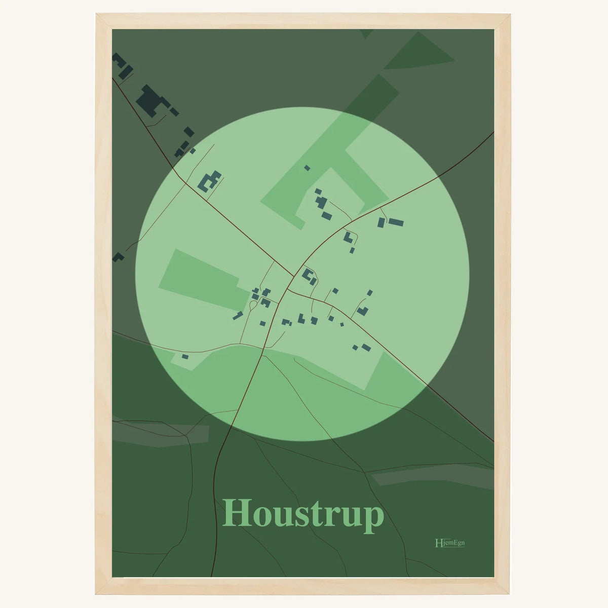 Houstrup plakat – Centrum 2026 – Lys pastel grøn