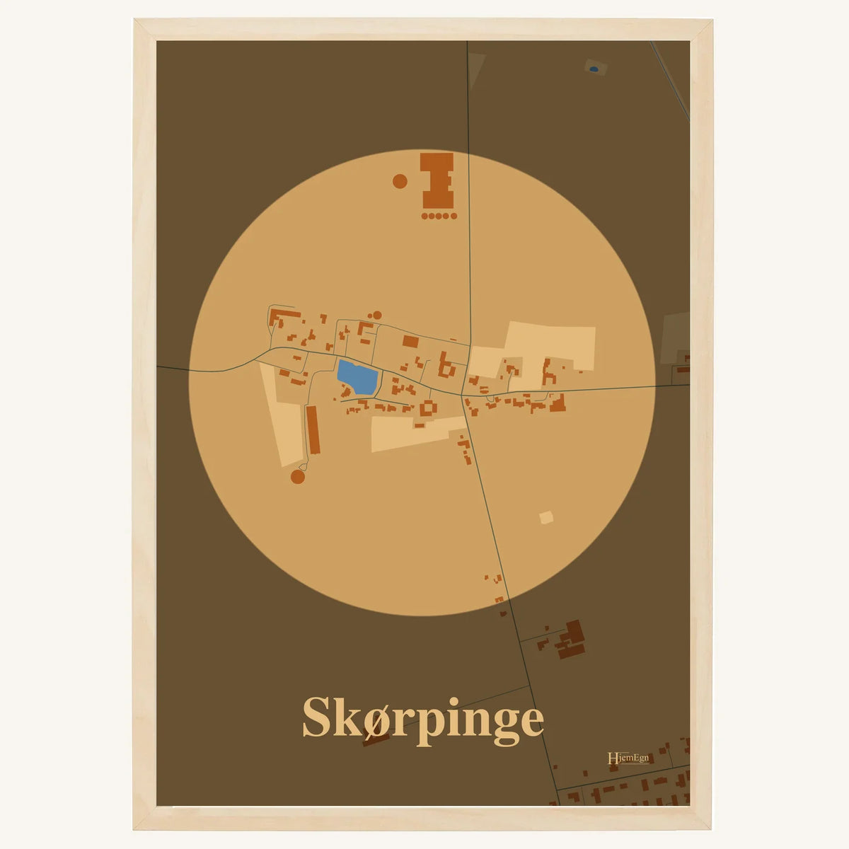 Skørpinge plakat – Centrum 2026 – Lys pastel brun