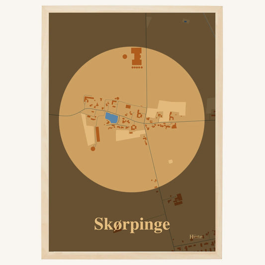 Skørpinge plakat – Centrum 2026 – Lys pastel brun