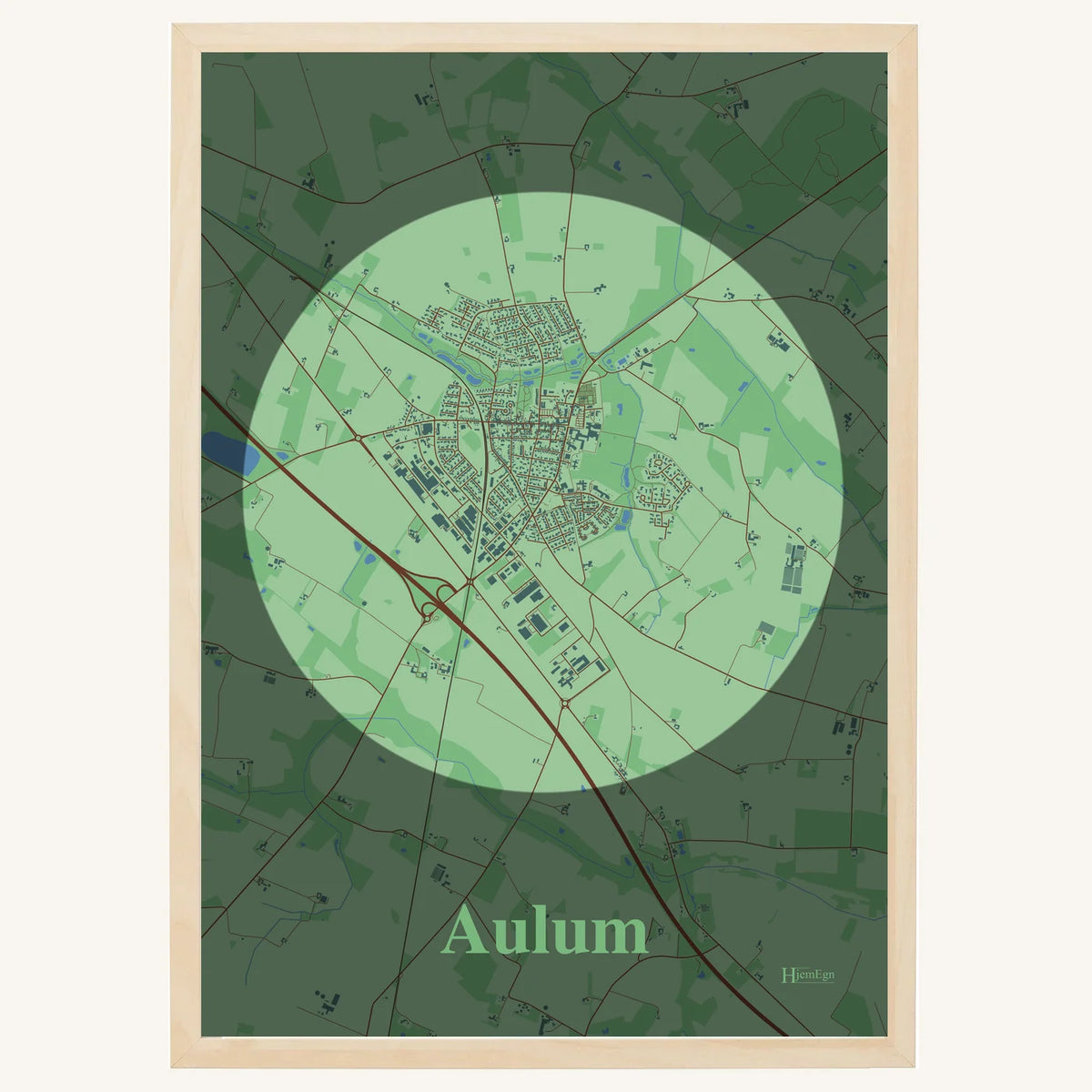 Aulum plakat – Centrum 2026 – Lys pastel grøn