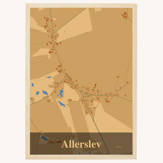 Allerslev plakat – Firkantet 2026 – Lys pastel brun