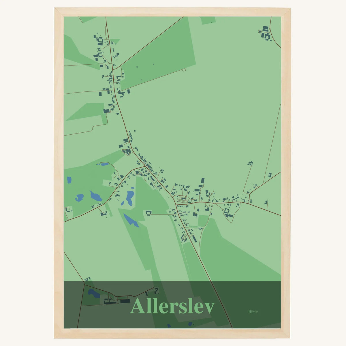 Allerslev plakat – Firkantet 2026 – Lys pastel grøn