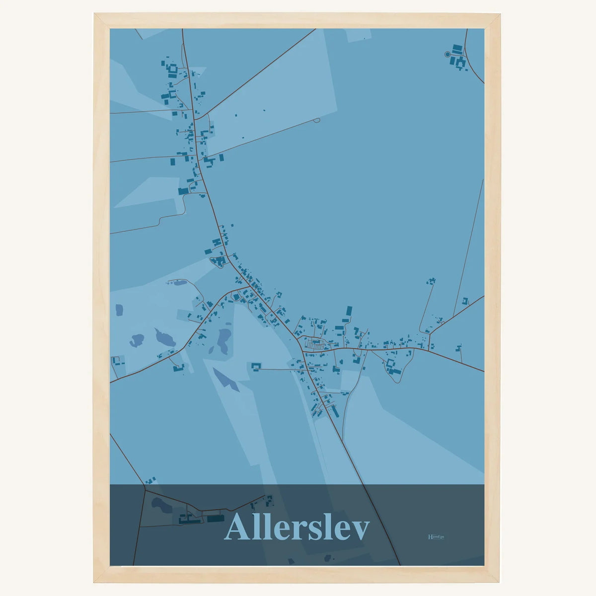 Allerslev plakat – Firkantet 2026 – Lys pastel blå
