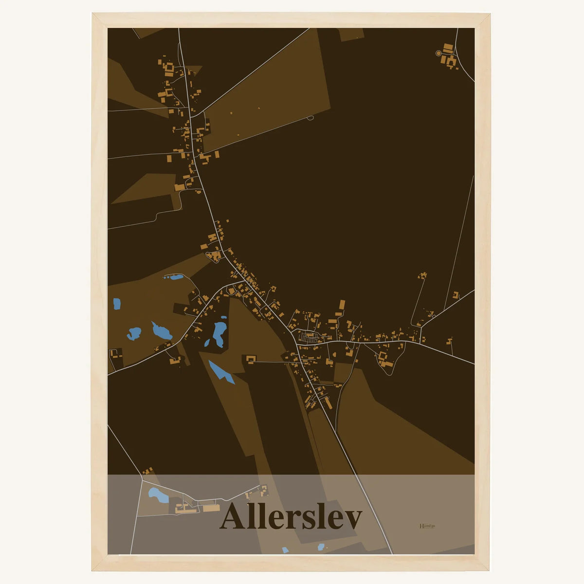 Allerslev plakat – Firkantet 2026 – Mørk brun