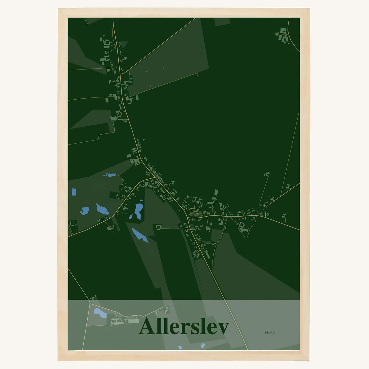 Allerslev plakat – Firkantet 2026 – Mørk grøn