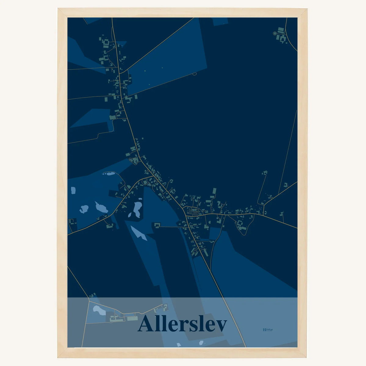 Allerslev plakat – Firkantet 2026 – Mørk blå