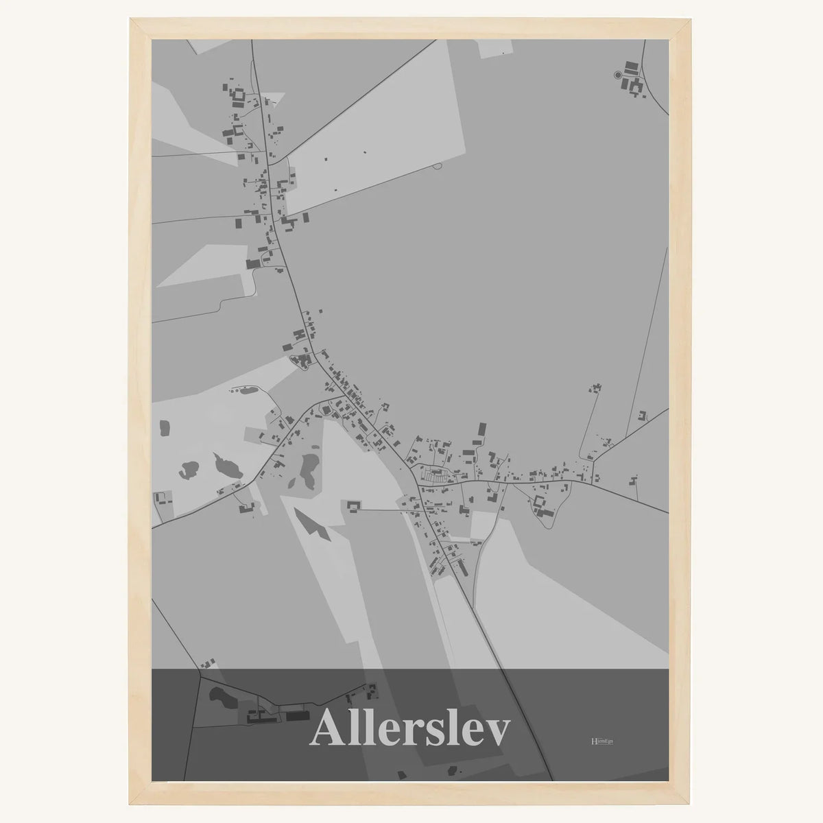 Allerslev plakat – Firkantet 2026 – Lys pastel grå