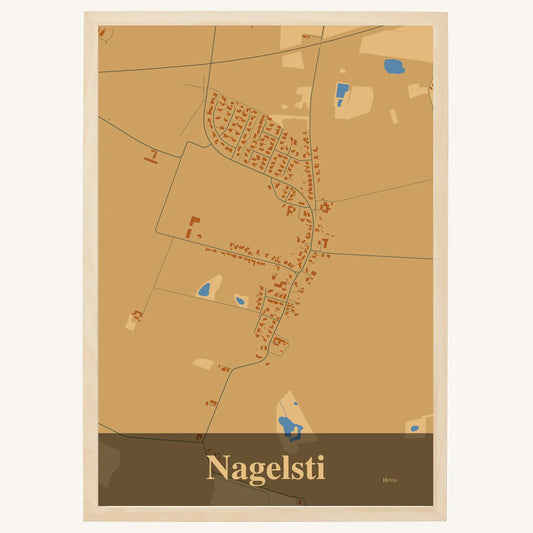Nagelsti plakat – Firkantet 2026 – Lys pastel brun