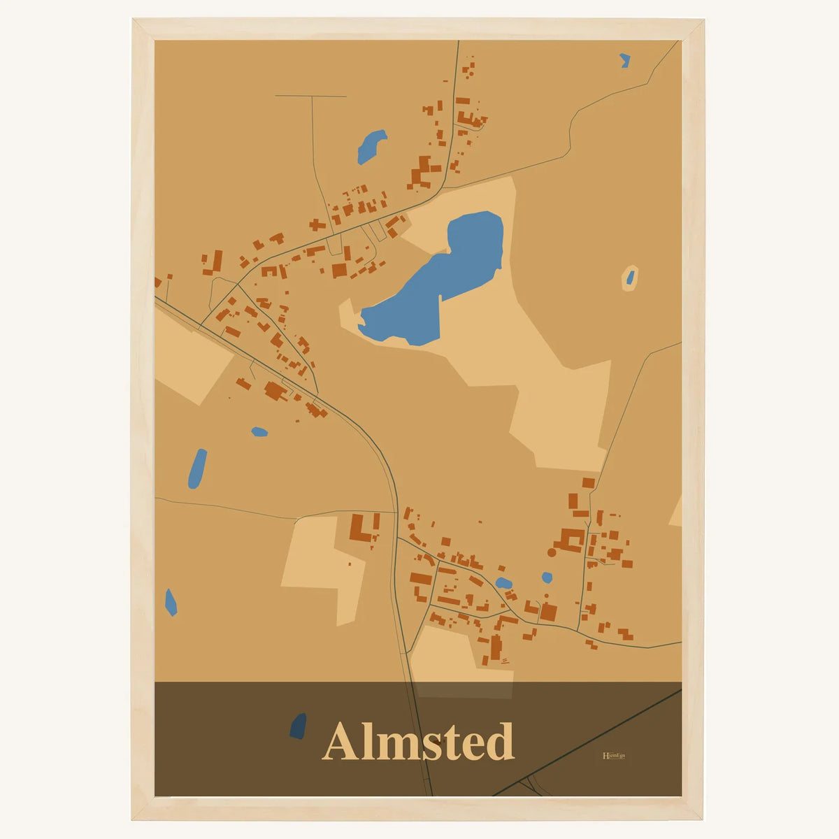 Almsted plakat – Firkantet 2026 – Lys pastel brun