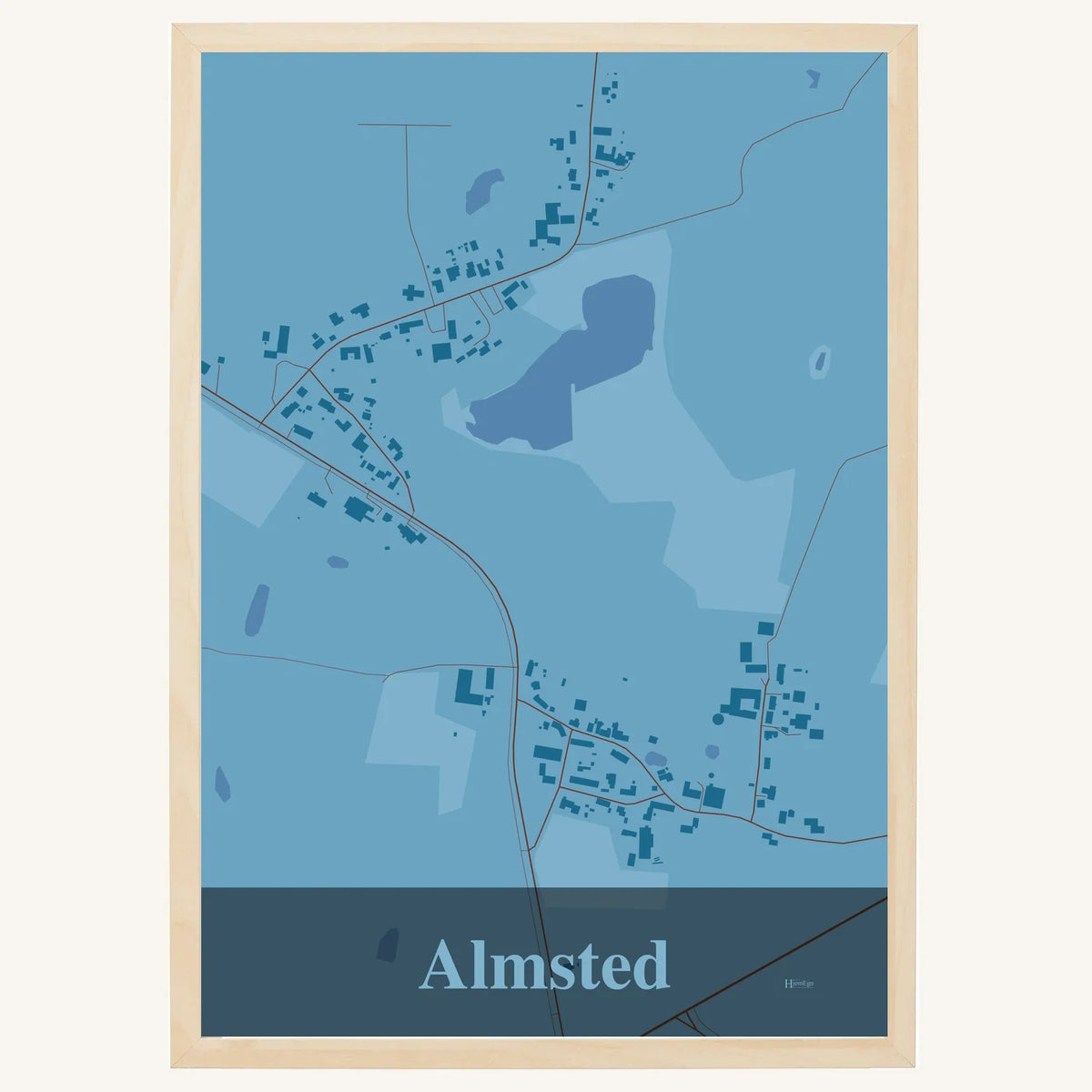 Almsted plakat – Firkantet 2026 – Lys pastel blå