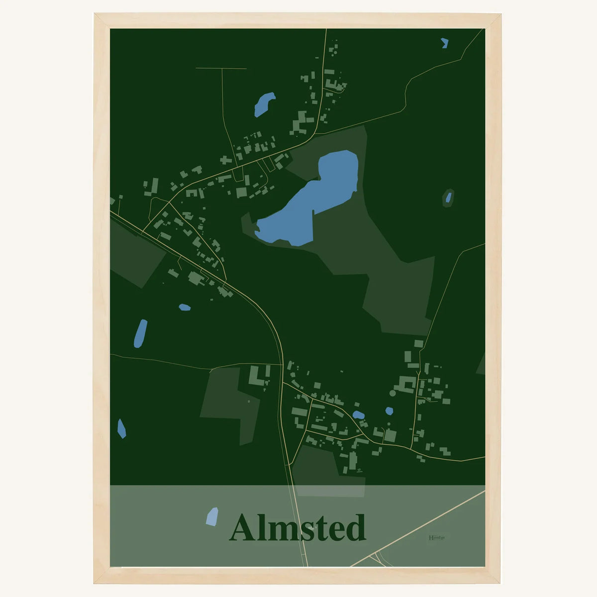 Almsted plakat – Firkantet 2026 – Mørk grøn