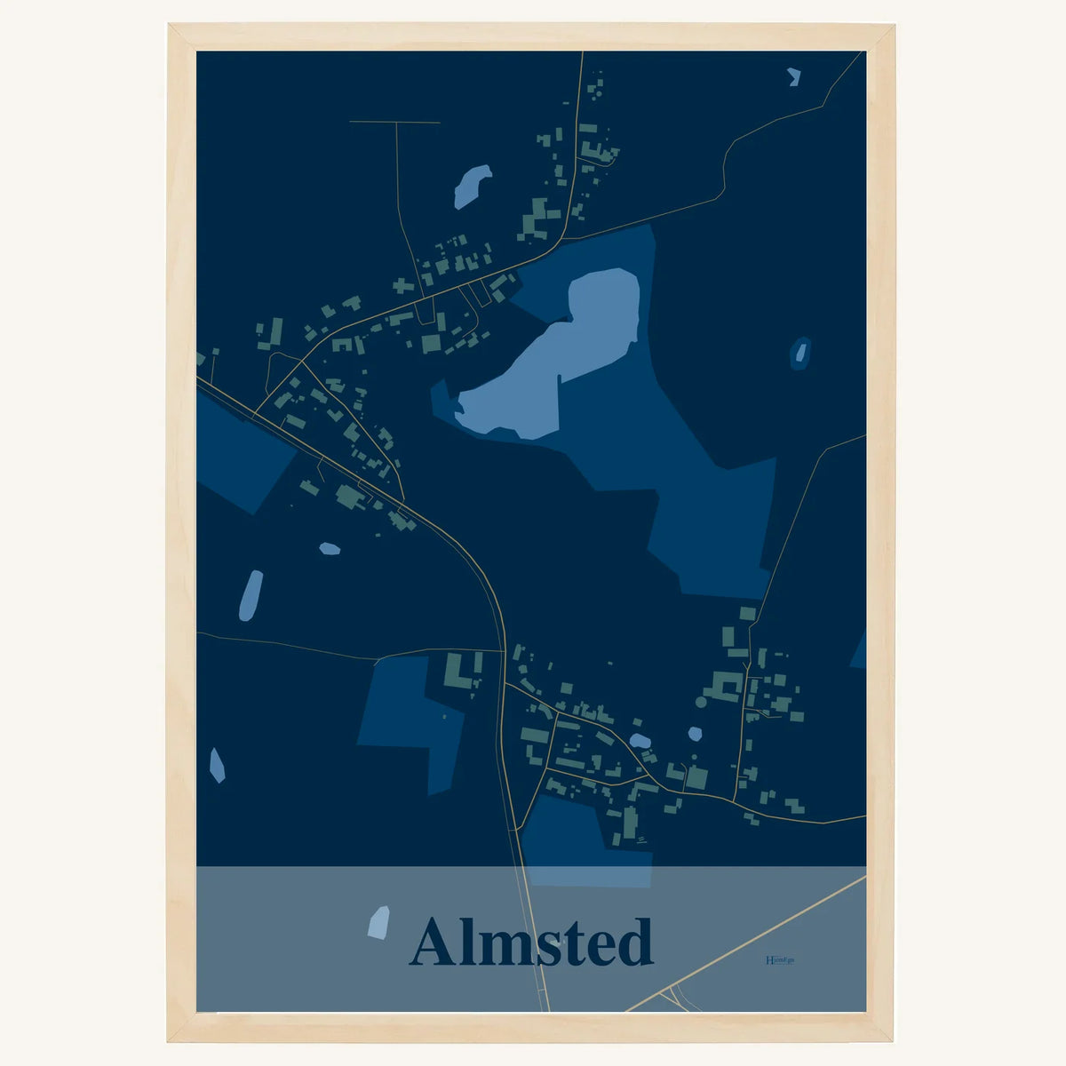 Almsted plakat – Firkantet 2026 – Mørk blå