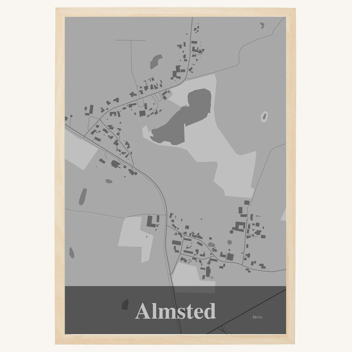 Almsted plakat – Firkantet 2026 – Lys pastel grå
