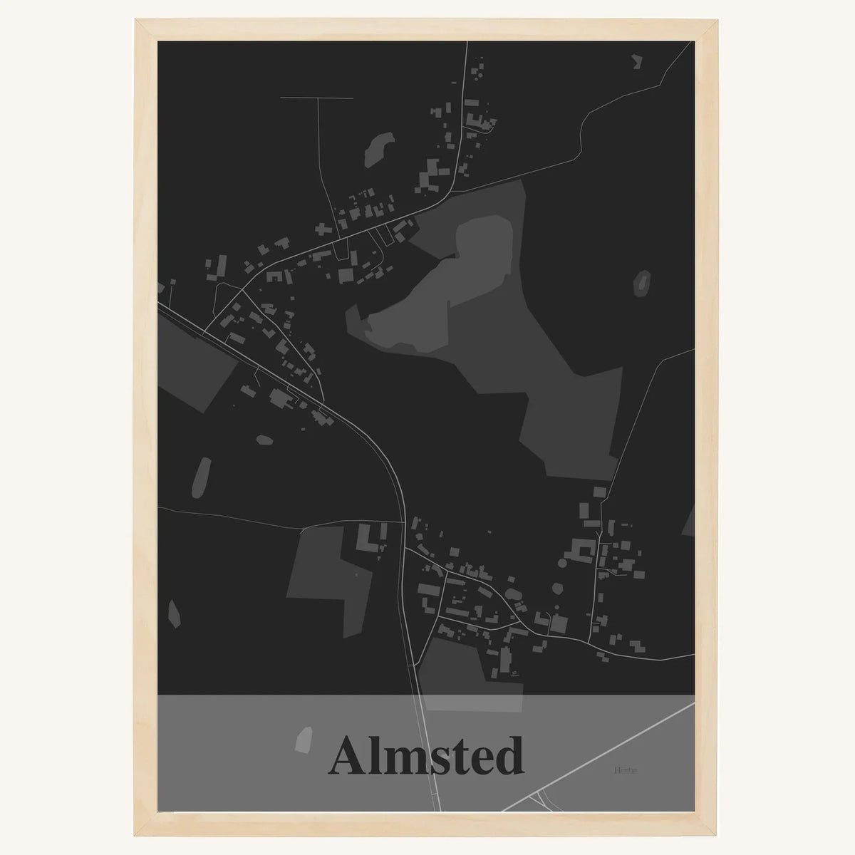 Almsted plakat – Firkantet 2026 – Mørk grå